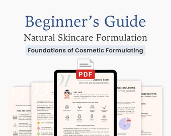 Guida per principianti alla formulazione di cosmetici naturali / eBook sulla cura della pelle per principianti / Download digitale PDF