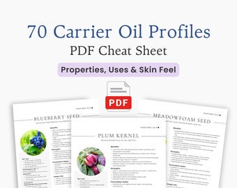 Scheda riassuntiva di 70 profili di oli vettore per la formulazione della cura della pelle / Proprietà, usi e sensazione sulla pelle (PDF)
