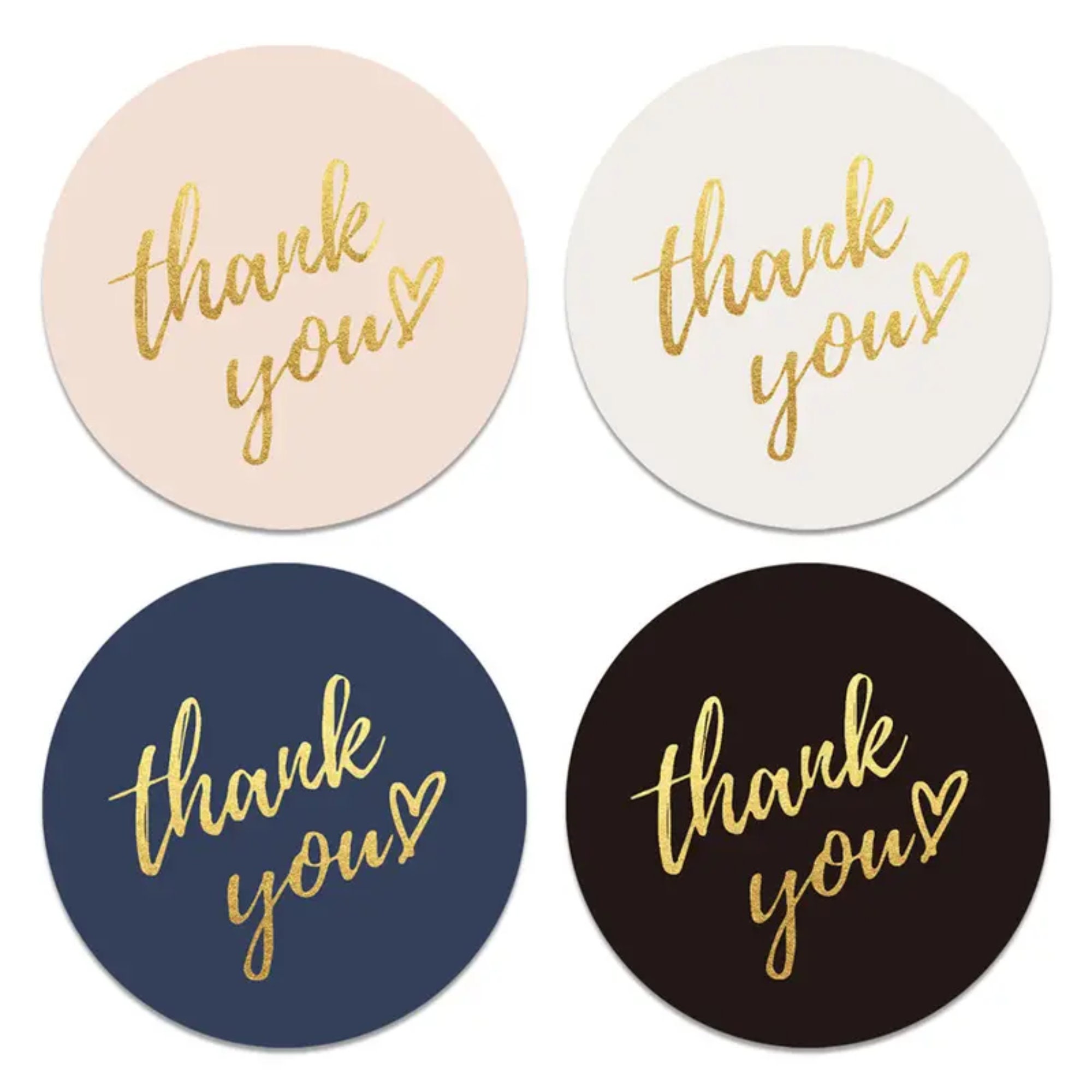 Round Golden Foil Thank You Sticker 1 Inch Sealing Labels for Small ...