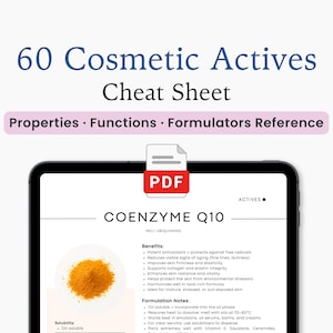 60種類の化粧品有効成分表｜スキンケア処方参考ガイド｜スキンケア処方のチートシート