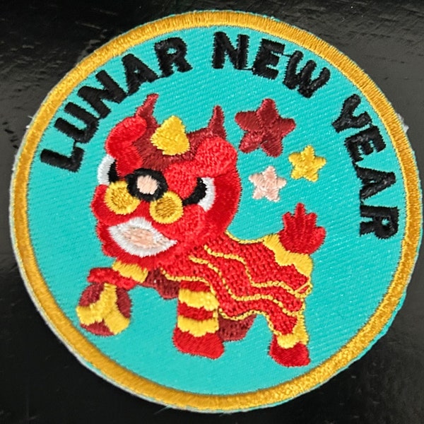 Lunar New Year Patch, Lion Dance Patch, Year of the Dragon Patch