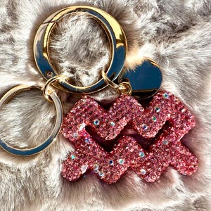 Llavero del zodiaco con burbujas, llavero del zodiaco, dije para bolso con diamantes de imitación, accesorio para el horóscopo, regalo astrológico imagen 7