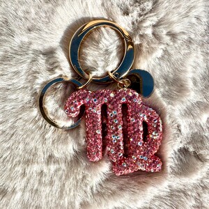 Llavero del zodiaco con burbujas, llavero del zodiaco, dije para bolso con diamantes de imitación, accesorio para el horóscopo, regalo astrológico imagen 5