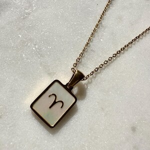 Aries Zodiac Necklace, Iridescent Pendant, Astrology Gift for Aries, Iridescent Celestial Jewelry for Star Sign Lovers, Gold Plated