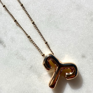Aries Zodiac Necklace, Bubble Necklace, Gold Horoscope Plated Pendant, Astrology Jewelry Gift for Her