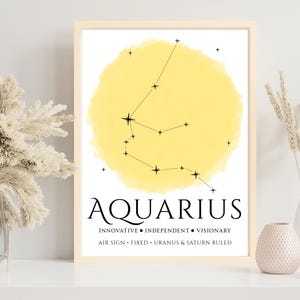 Konstellation Poster, Astrologie Wand Kunst Druck, Minimal Sternzeichen Dekor, Sternzeichen Geschenk, Modernes Horoskop Druck