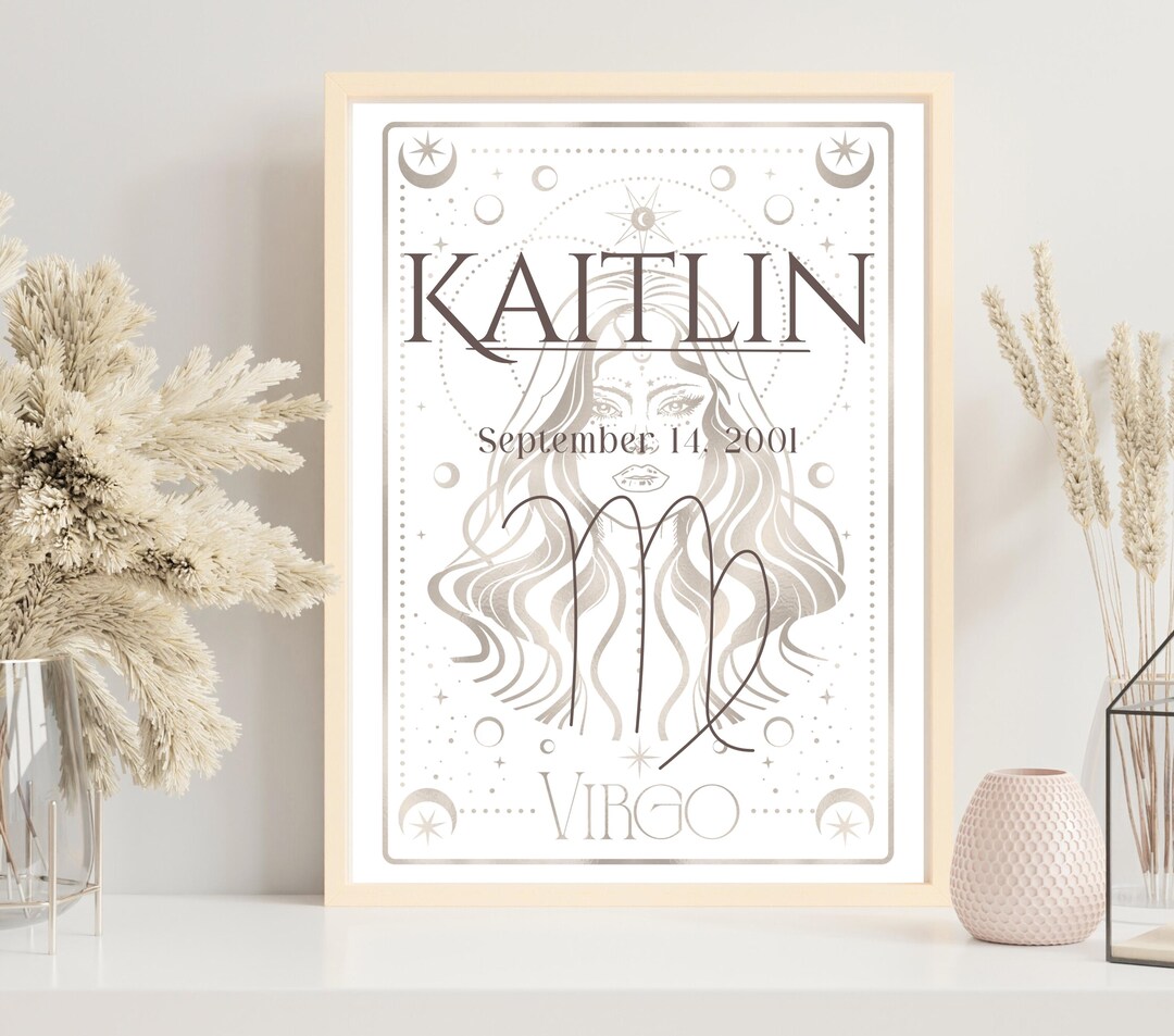 Zodiac Custom Custom Zodiac Sign Poster, Personalized Astrology Wall Art, Name ...