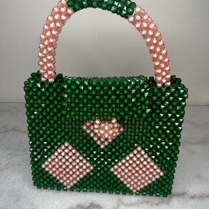Sac à main Dena en perles de losanges, sac de soirée, pièce tendance