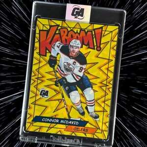Tarjeta coleccionable personalizada estilo KaBooM de Connor McDavid / Edmonton Oilers / Holográfica