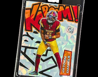 Tarjeta coleccionable personalizada estilo KaBooM de Jayden Daniels / Washington Commanders