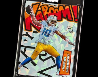Tarjeta coleccionable personalizada estilo KaBooM de Justin Herbert / Los Angeles Chargers