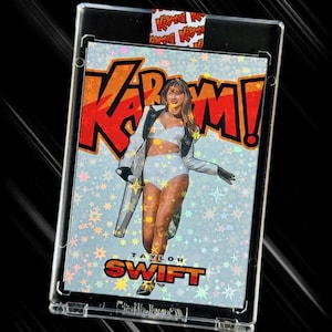 Taylor Swift KaBaaM! Novelty Trading Card | Eras Tour w/ Travis Kelce | Kansas City Chiefs | Holographic
