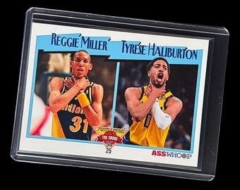 Reggie Miller/Tyrese Haliburton “The Choke” Custom Made Trading Card | Indiana Pacers