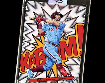 Tarjeta coleccionable personalizada de Kyle Schwarber - Estilo KaBooM / Phillies