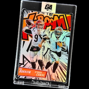 Joe Burrow/Ja’Marr Chase Collectible Art Trading Card - KaBooM Style | Cincinnati Bengals