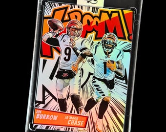 Joe Burrow/Ja’Marr Chase Collectible Art Trading Card - KaBooM Style | Cincinnati Bengals