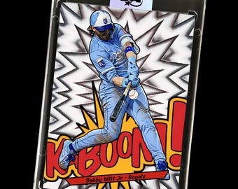 Tarjeta coleccionable personalizada de Bobby Witt Jr. - Estilo KaBooM / Royals
