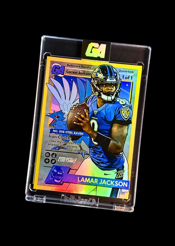 1/1 Lamar Jackson Collectible Art Trading Card - Artist Signed | Gray  Variant | Pokemon/baltimore Ravens | Stand & COA Included - Etsy