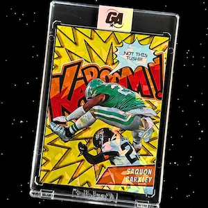 Cartes à collectionner de style KaBooM faites sur commande de Saquon Barkley | Eagles de Philadelphie