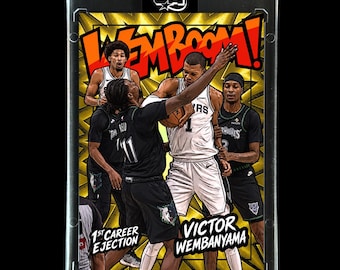 Tarjeta coleccionable personalizada de Victor Wembanyama - ¡WEMBOOM! / Spurs