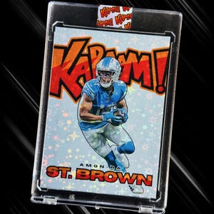 Amon-Ra St. Brown KaBaaM ! Cartes à collectionner fantaisie | Lions de Détroit | Holographique