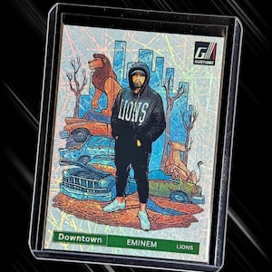 Cartes à collectionner fantaisie de style centre-ville d'Eminem | Lions de Détroit | Holographique