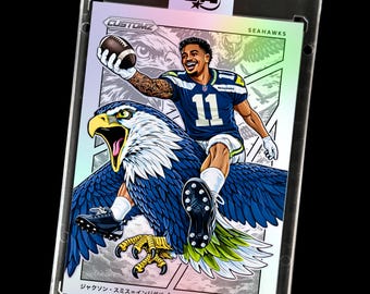 Tarjeta coleccionable de Jaxon Smith-Njigba - Estilo manga / Seahawks