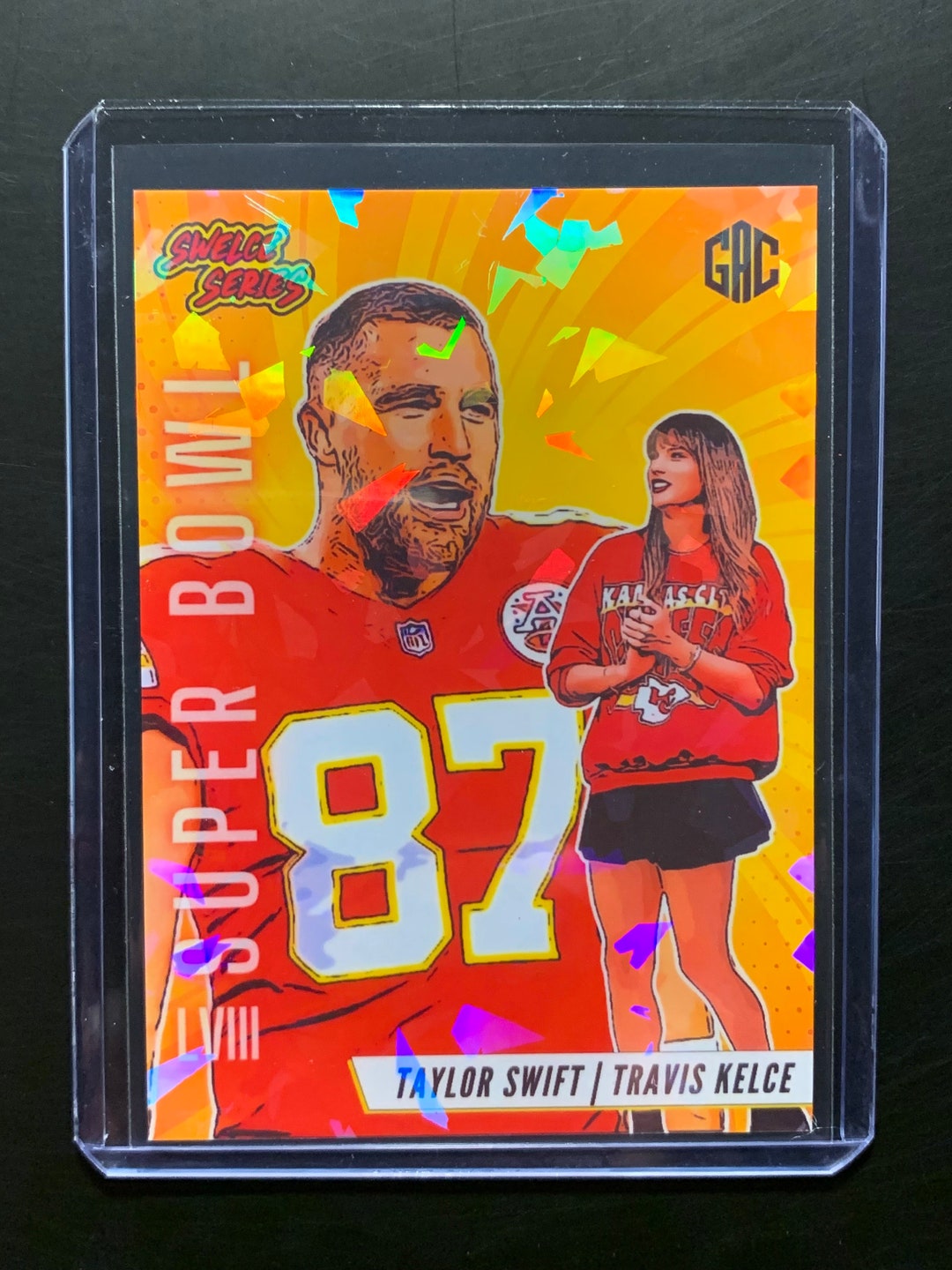 Taylor Swift Travis Kelce Swelce Series Novelty Trading Card 1 Super Bowl LVIII Chiefs Eras Tour