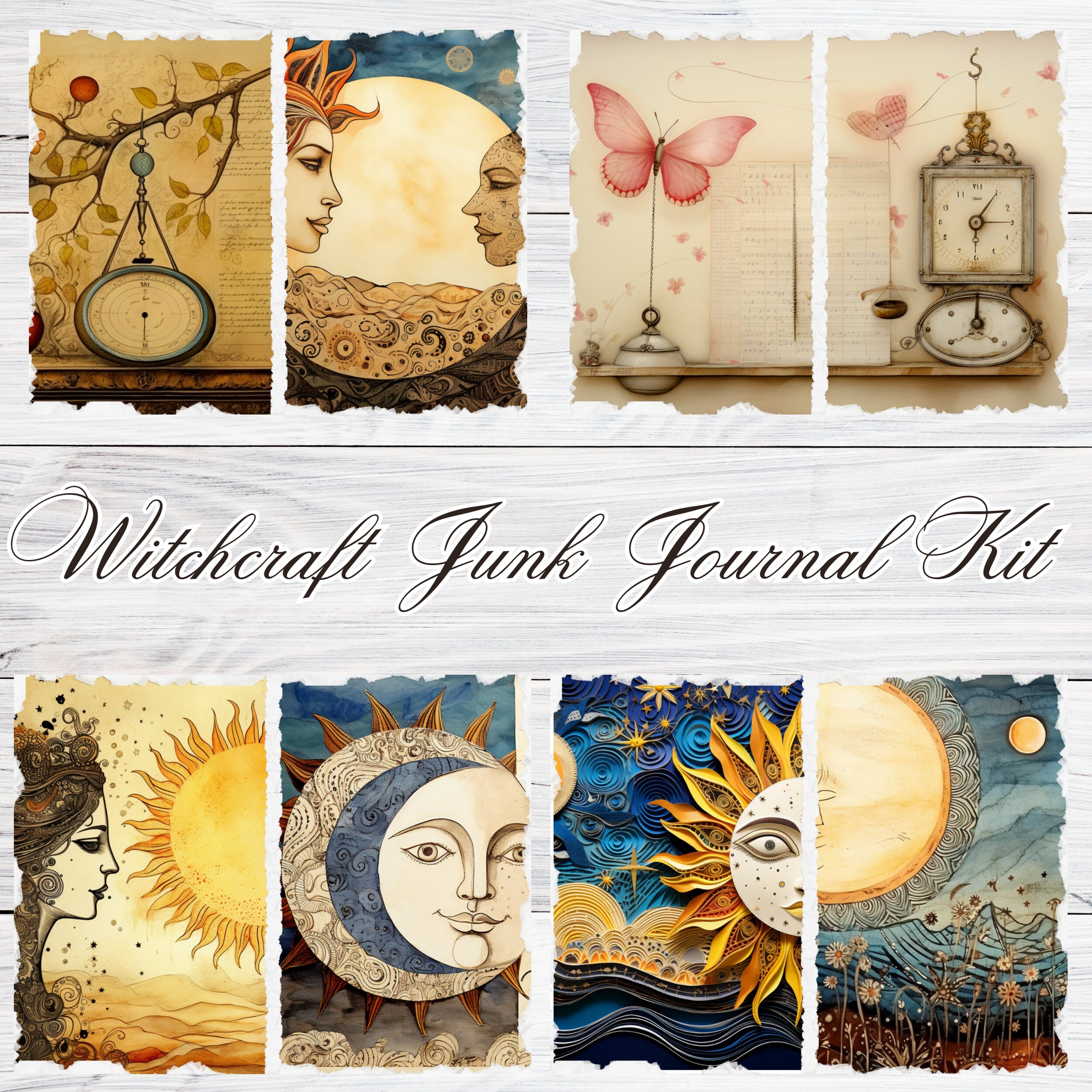 Witchcraft Junk Journal Antique Scrapbook Kit Vintage Junkjournal ...