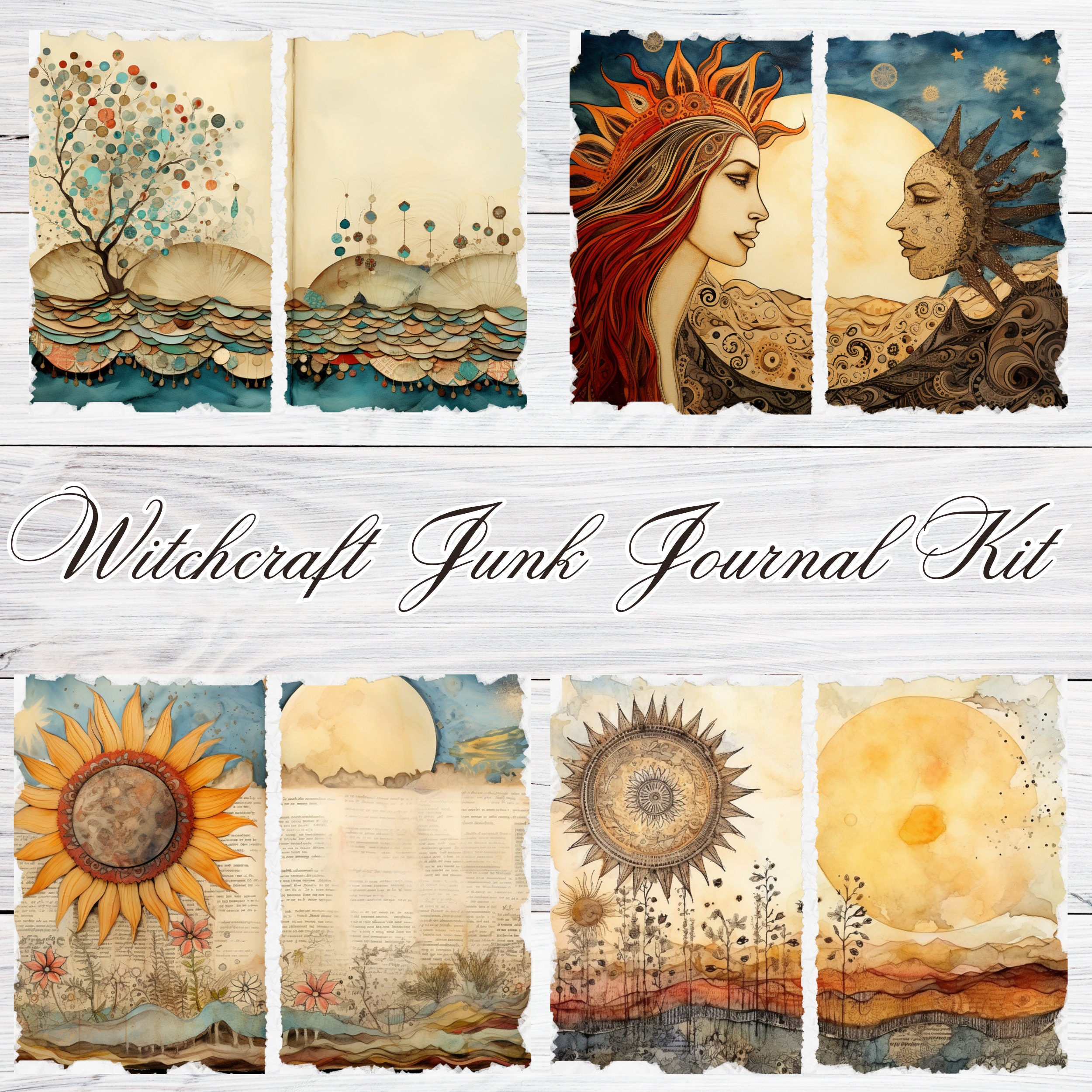 Witchcraft Junk Journal Antique Scrapbook Kit Vintage Junkjournal ...