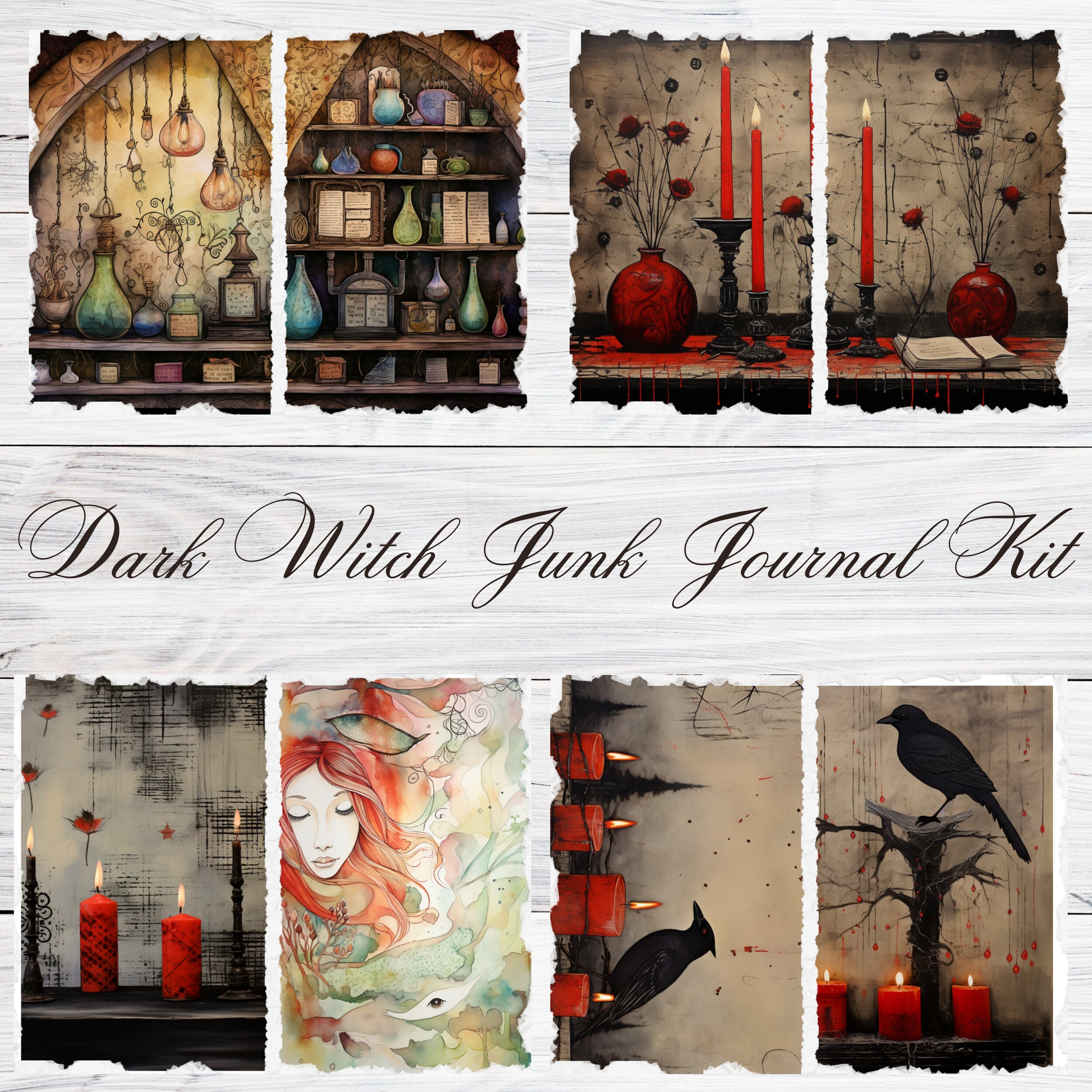 Witch Junk Journal Grimoire Kit Journaling Journalkit Junkjournal ...