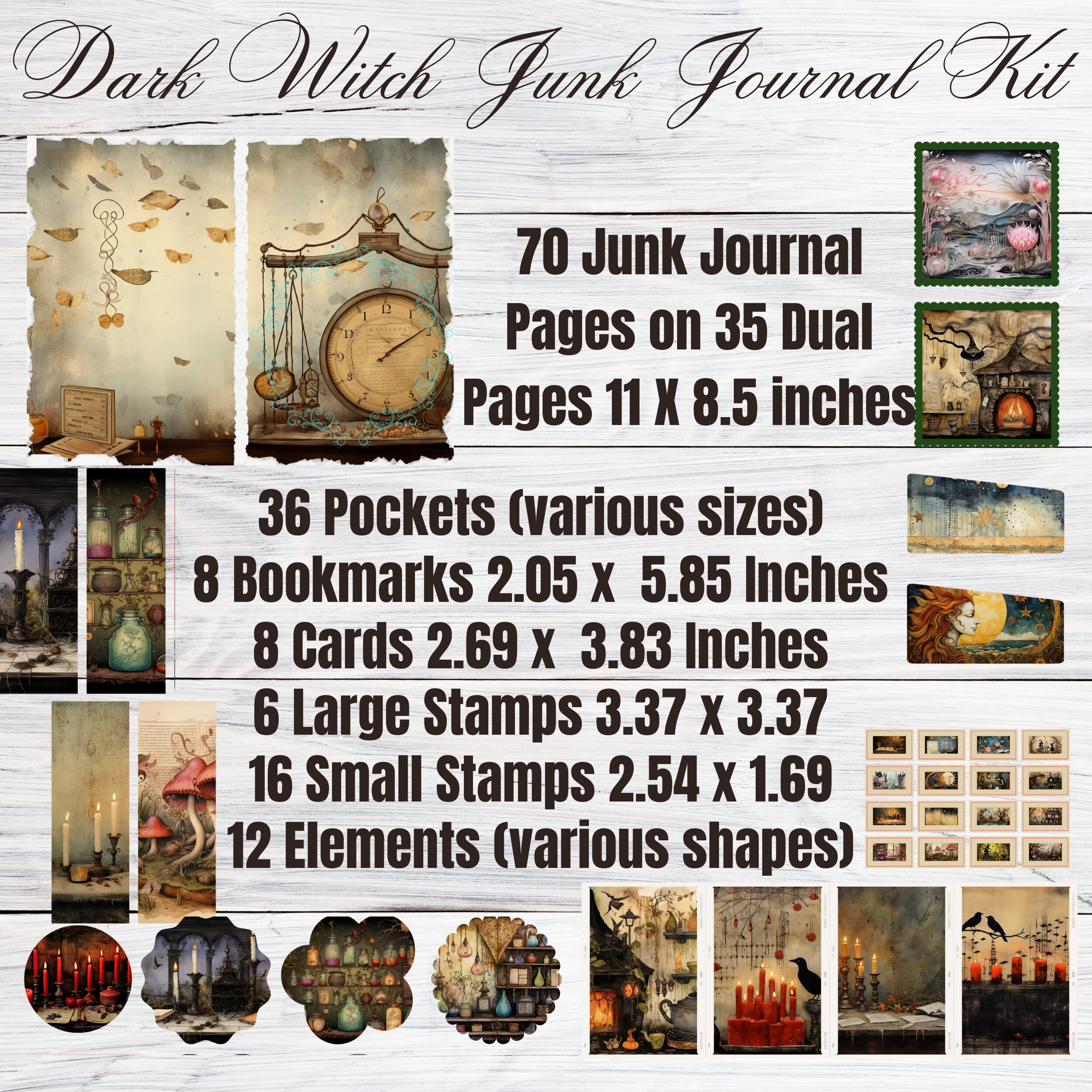 Witch Junk Journal Grimoire Kit Journaling Journalkit Junkjournal ...