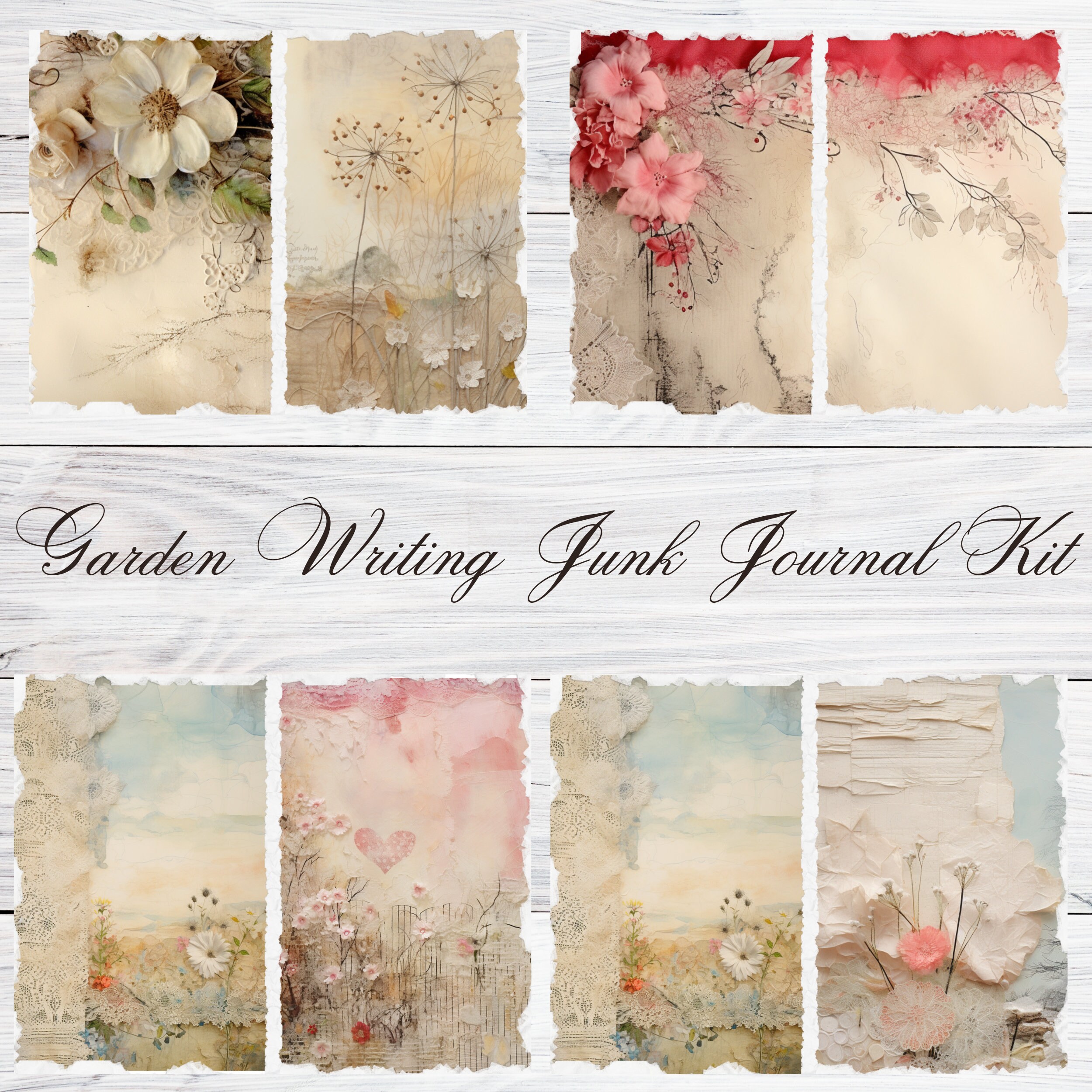 Garden Writing Junk Journal Kit Vintage Ephemera Junkjournal Kits ...