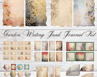Garden Writing Junk Journal Kit Vintage Ephemera Junkjournal Kits Junkjournaling Junkjournals Idea Journall Download Printable Digital
