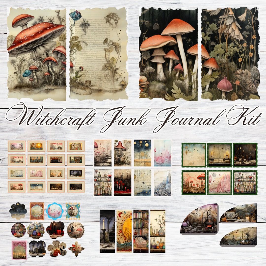 Witchcraft Junk Journal Antique Scrapbook Kit Vintage Junkjournal ...
