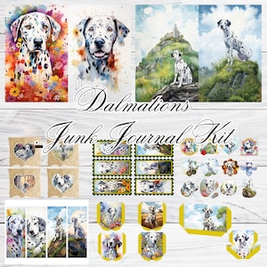 Kit de journal indésirable Dalmatiens Objectifs de réflexion Note de gratitude Écriture créative Pleine conscience Voyage Journal de rêves Santé Remise en forme Journal d'idées Mémoire