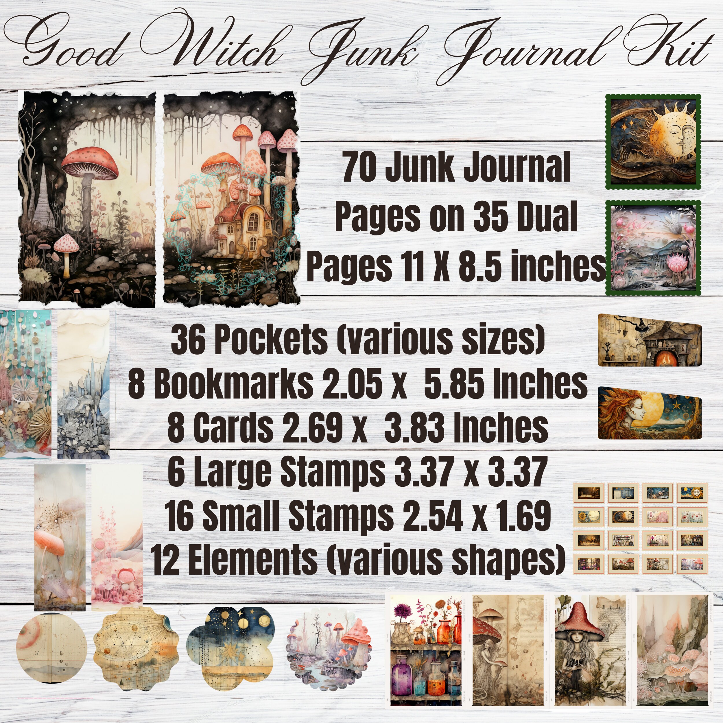 Witch Junk Journal Grimoire Kit Journaling Journalkit Junkjournal ...