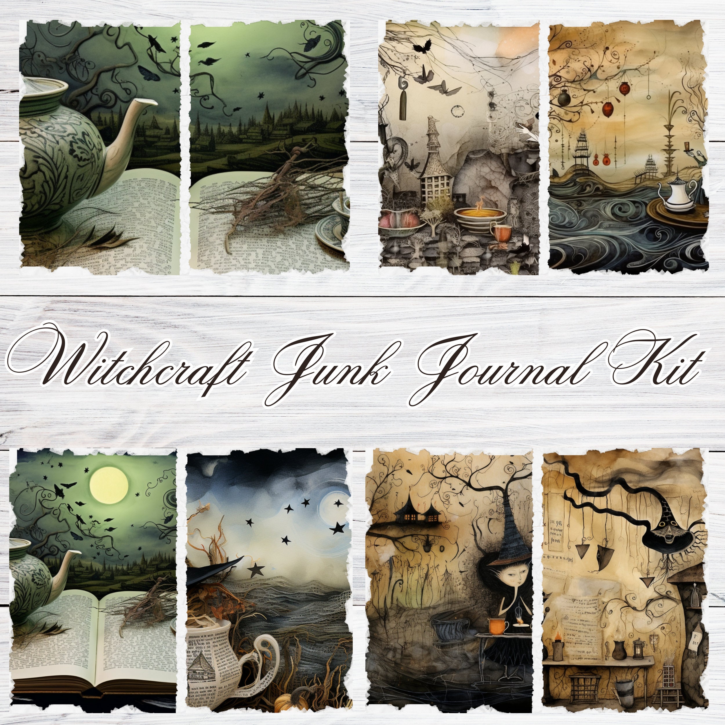 Witchcraft Junk Journal Antique Scrapbook Kit Vintage Junkjournal ...