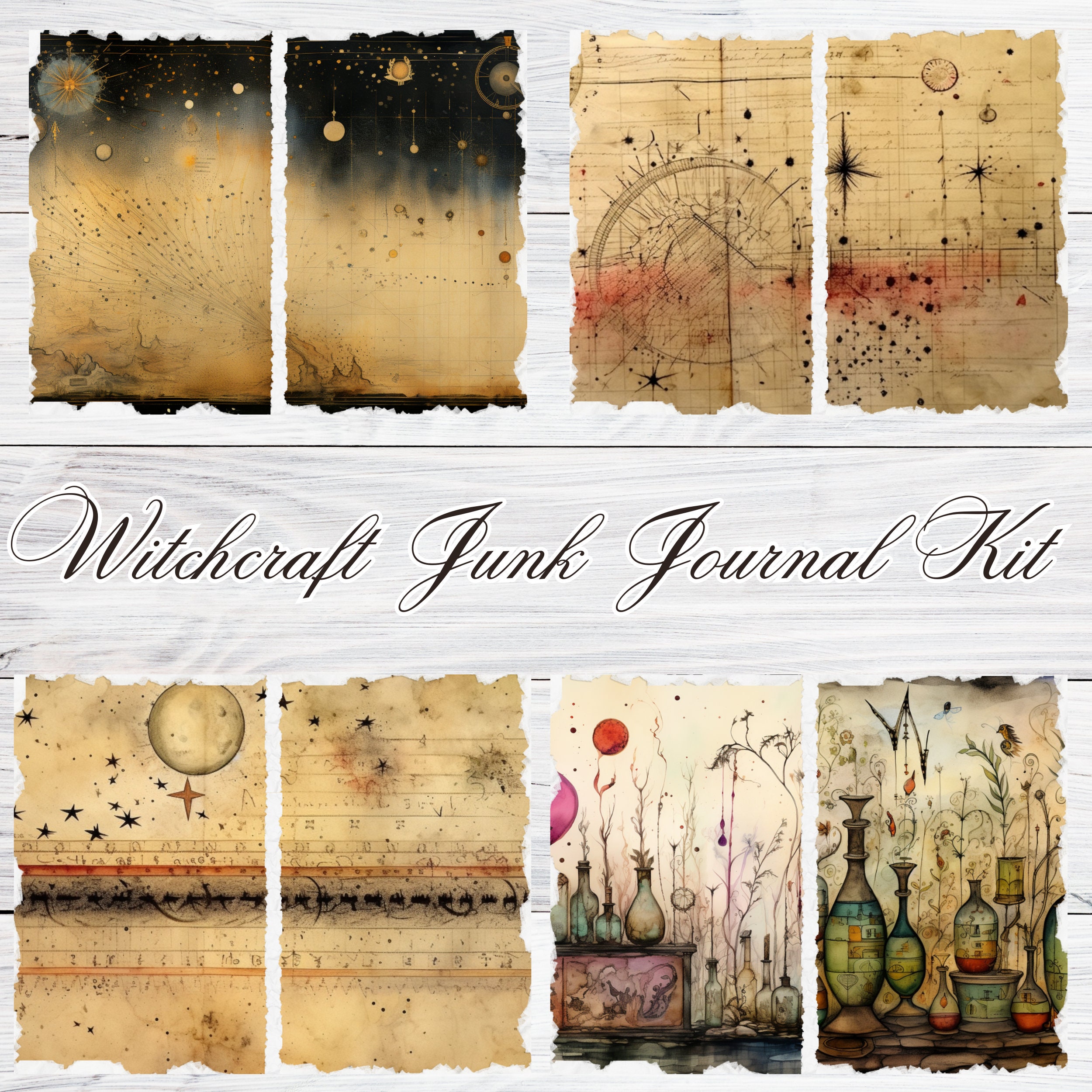 Witchcraft Junk Journal Antique Scrapbook Kit Vintage Junkjournal ...