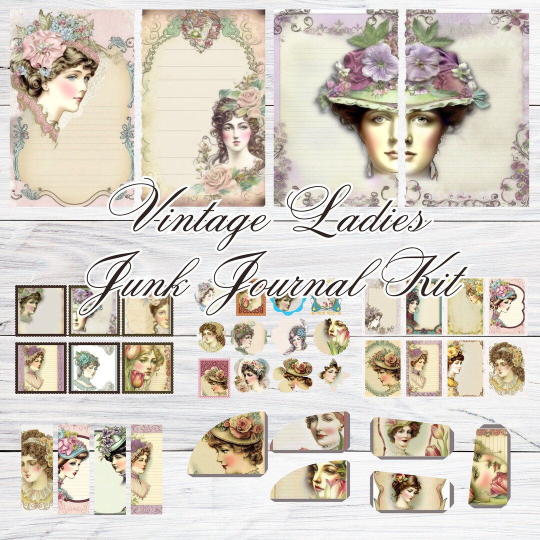 Junk Journal Kit Vintage Ladies Page Vintage Ephemera Junkjournal ...