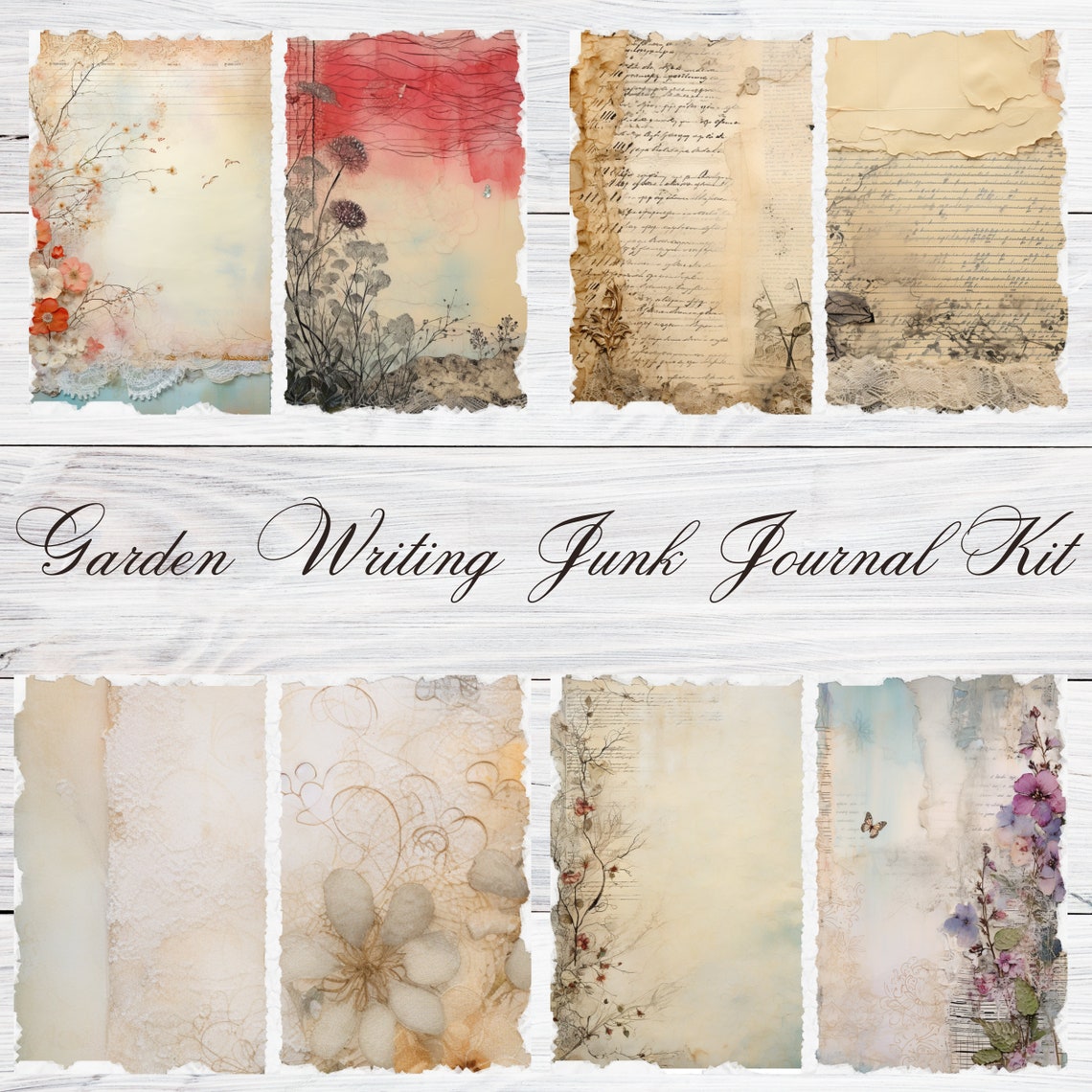 Garden Writing Junk Journal Kit Vintage Ephemera Junkjournal Kits ...