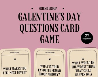 Galentine's Day Question Card Game, Printable, Digital, Valentine's Day Party, For the girls, Conversation Starter, Cute Decor Games, Trendy