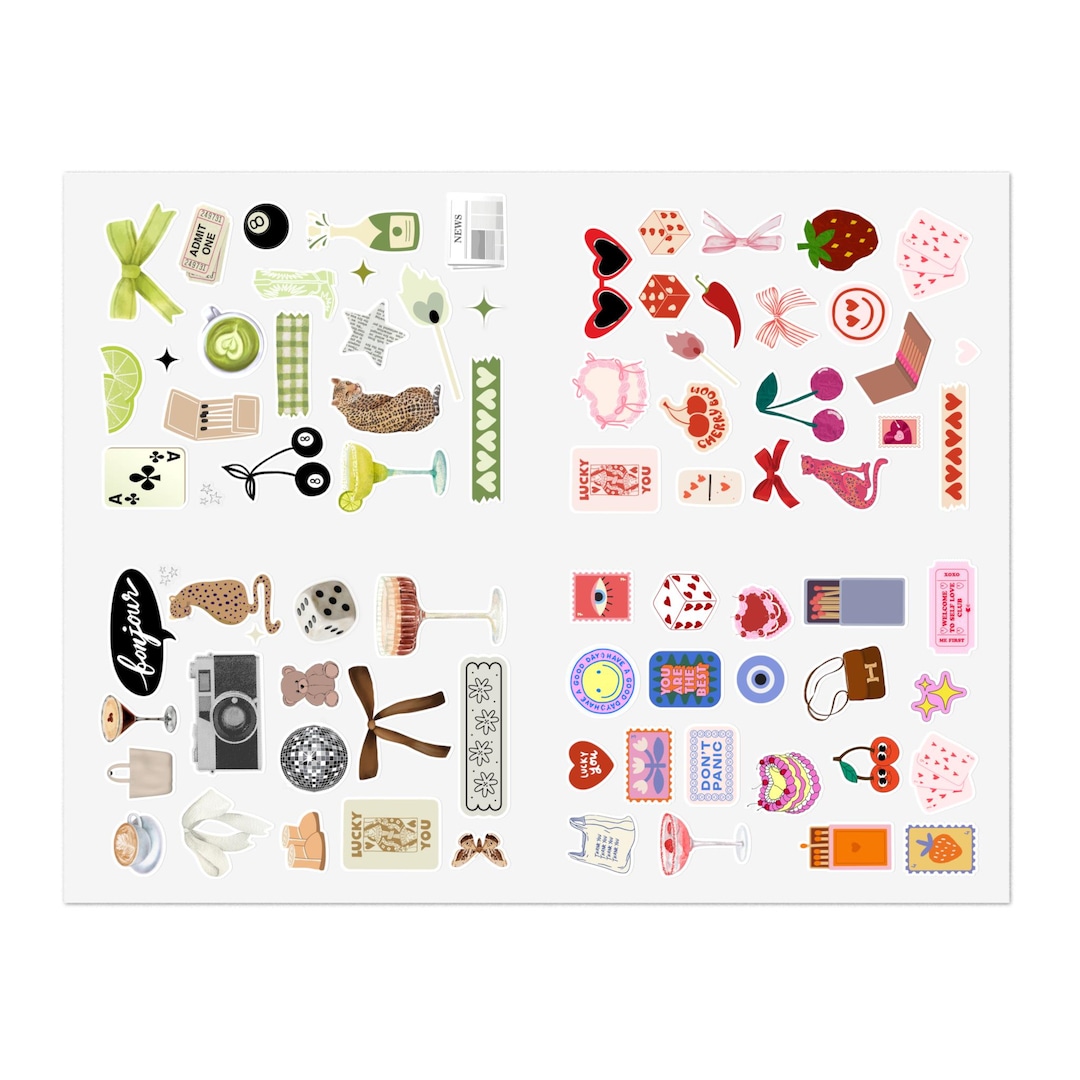 Cool Girl Pinterest Stickers / Aesthetic Junk Journal Sticker Sheet ...