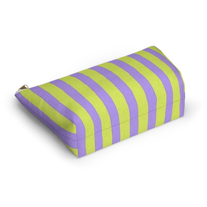 Mahjong Tile Bags | Yellow Lavender Stripes Accessory Pouch | Funky Colorful Pastel Lime Green | Gifts for Her | Cute Mah Jong Tiles Bag image 6