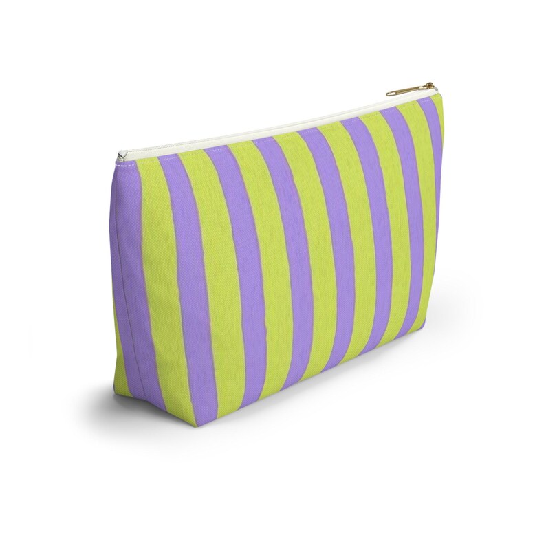 Mahjong Tile Bags | Yellow Lavender Stripes Accessory Pouch | Funky Colorful Pastel Lime Green | Gifts for Her | Cute Mah Jong Tiles Bag image 5