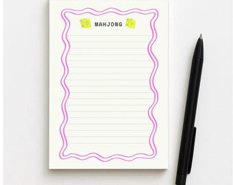 Notepad Mahjong Tile Design, Fun and Bright Mahjong Players Memo Pad, Post-it® Note Pads, Stationery Gift, Game Night Supplies, Office