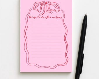 Mahjong To-Do List Notepad, Cute Pink Stationery, Office Supplies, Gift for Players, Score Keeping, Things to do after Mahjong, Funny Memo