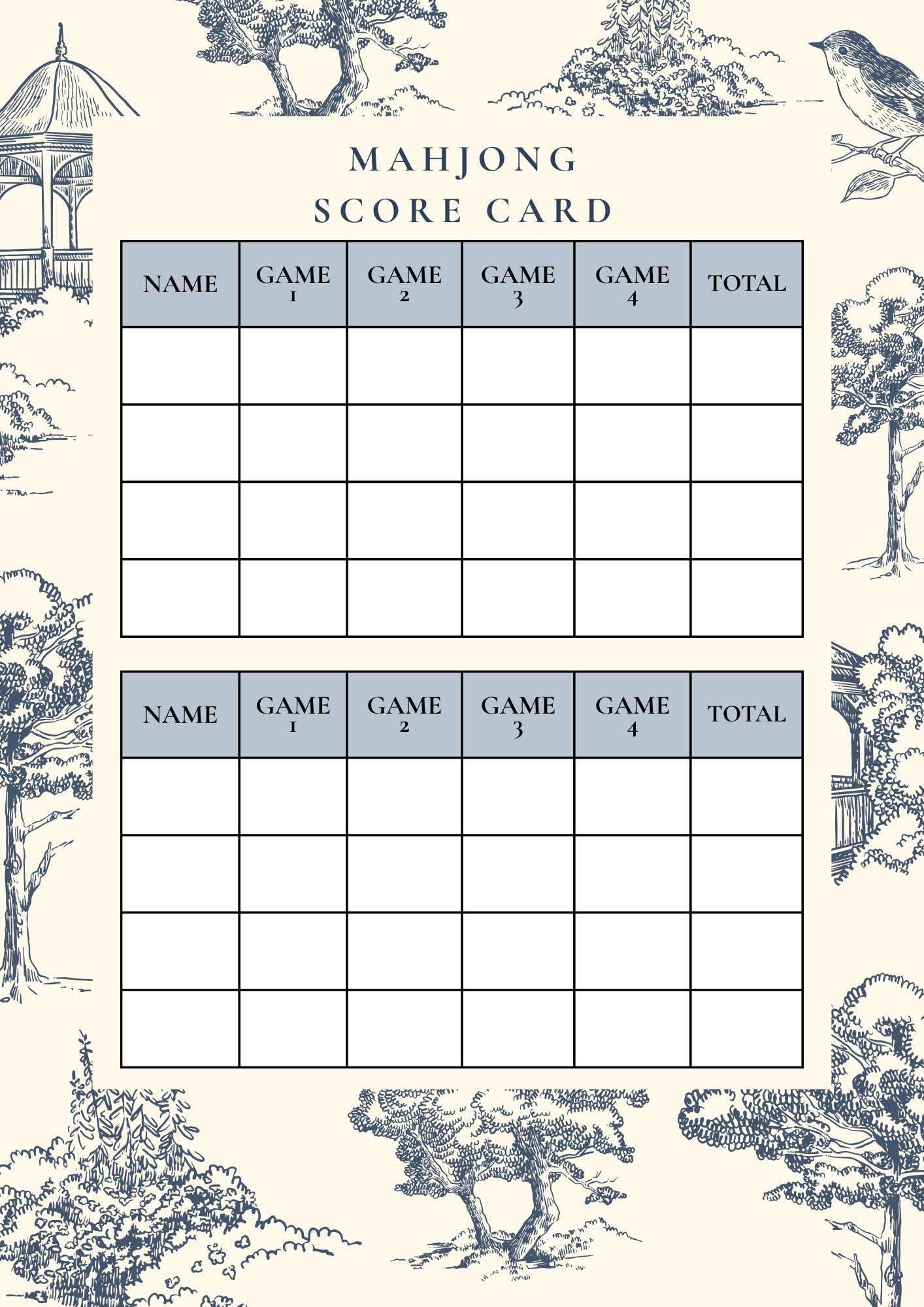 Mahjong Score Card.pdf Printable Mahjong Scorecard Mahjong Score Keeper Digital Download Game ...