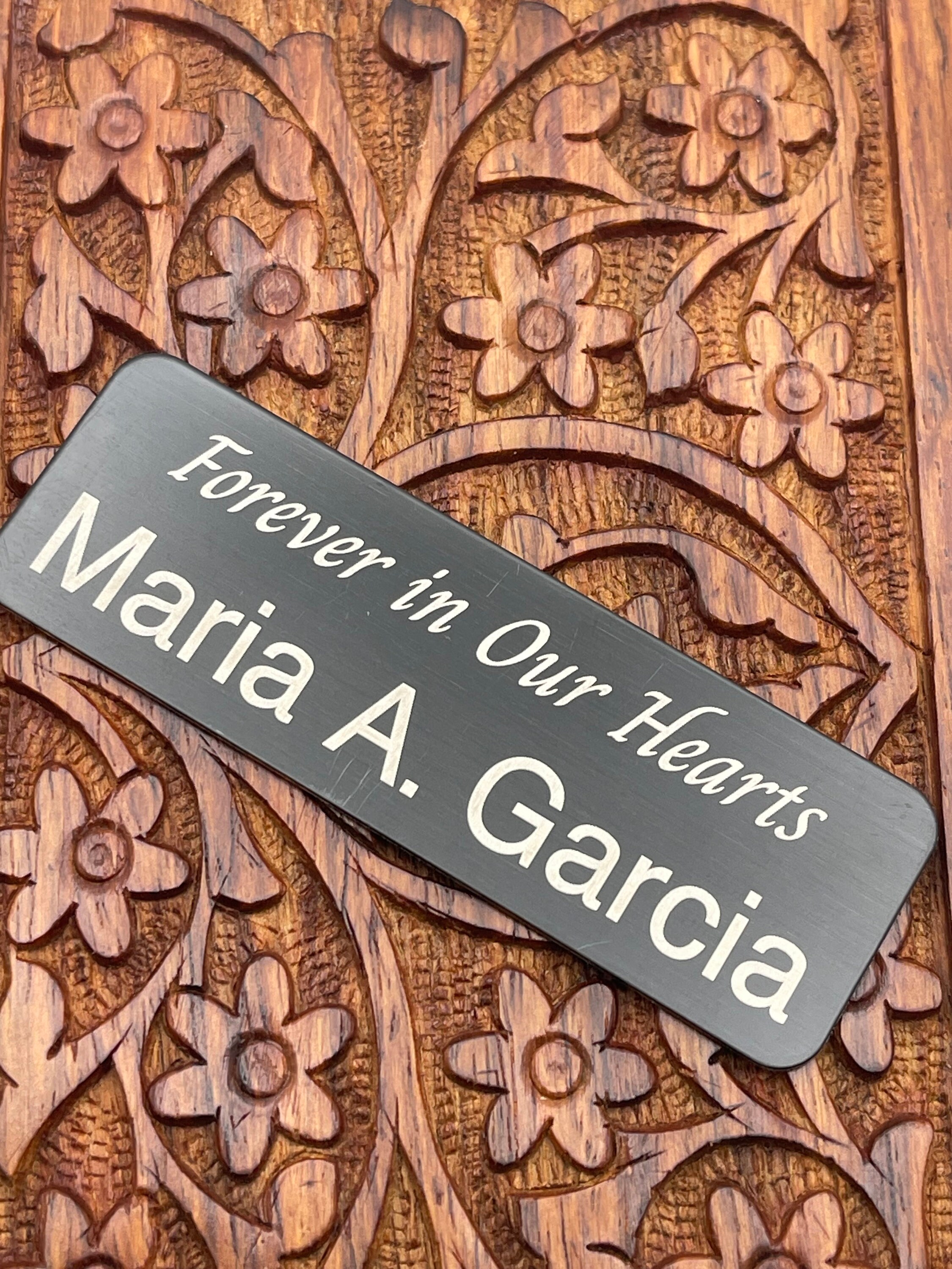 Custom Name Plate, White on Black, Personalized Engraved 3x1 Stainless ...