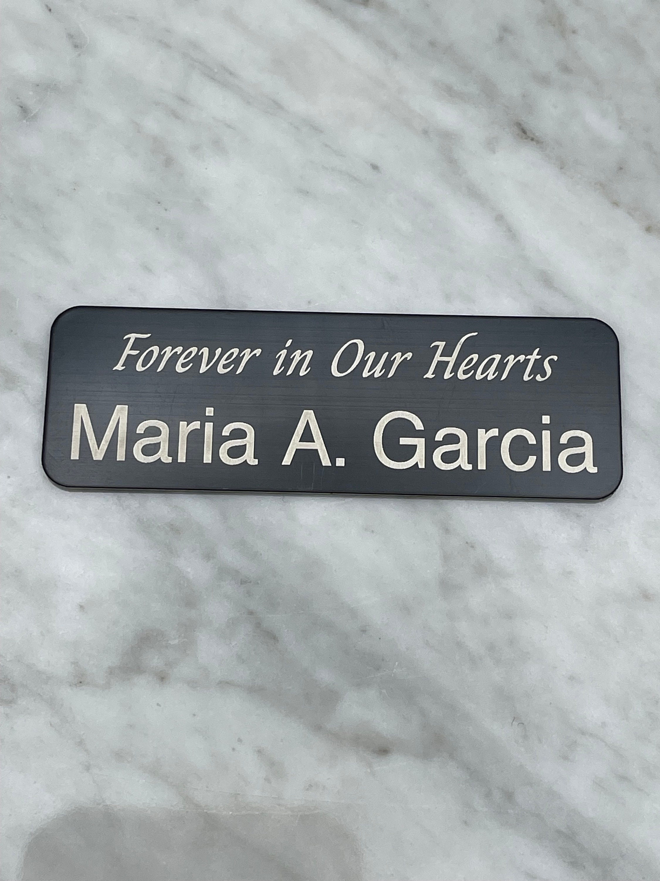 Custom Name Plate, White on Black, Personalized Engraved 3x1 Stainless ...